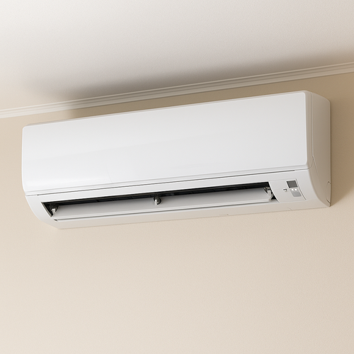 mini split ductless ac unit on a wall